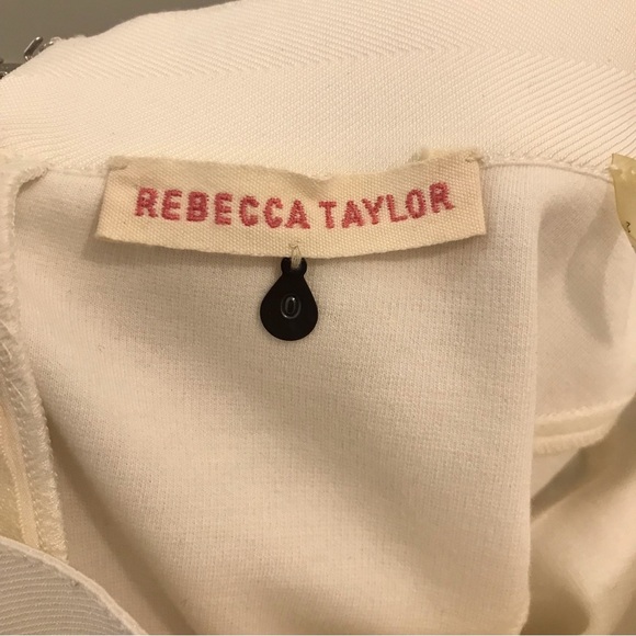 Rebecca Taylor Fit and Flare Skirt 0 white cotton silk - Picture 6 of 8